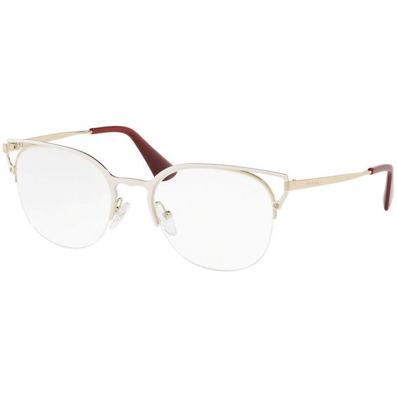 Prada Accessories - Authentic Prada Cat Eye Eyeglasses Ivory/Pale Gold /DemoLens PR64UV LFB1O1 Italy